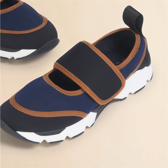 Marni Mary Jane Running Sneaker, Deep Blue & Black